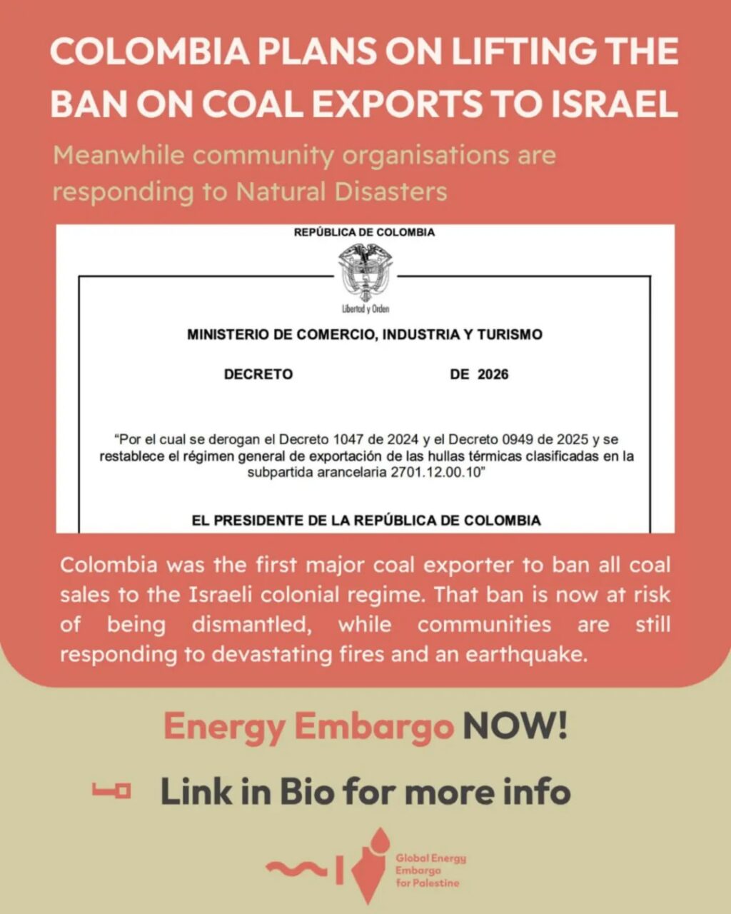 Instagram post from palenergyembargo. This post is in position 0.