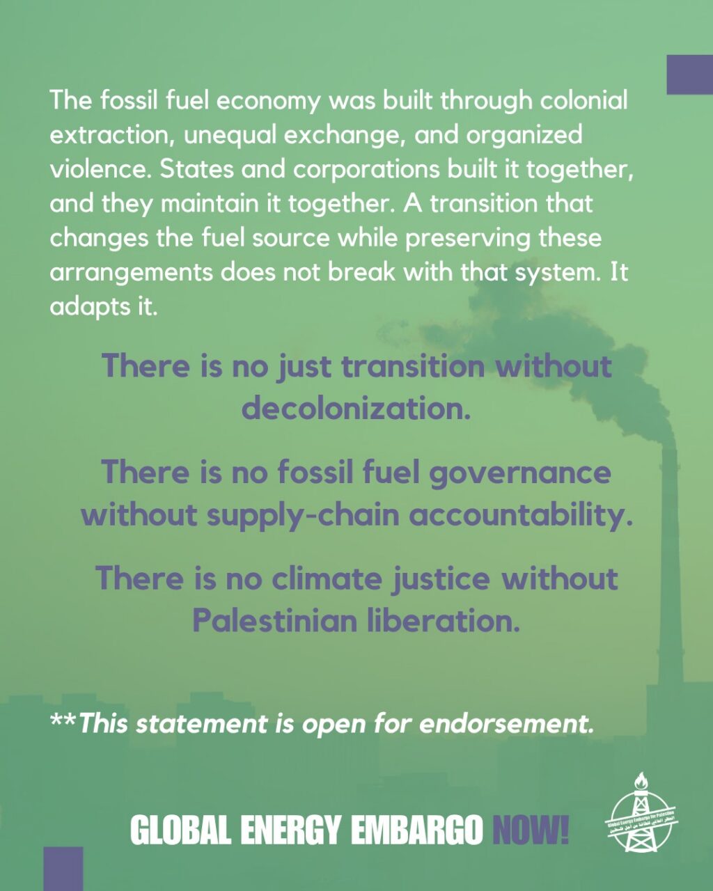 Instagram post from palenergyembargo. This post is in position 8.